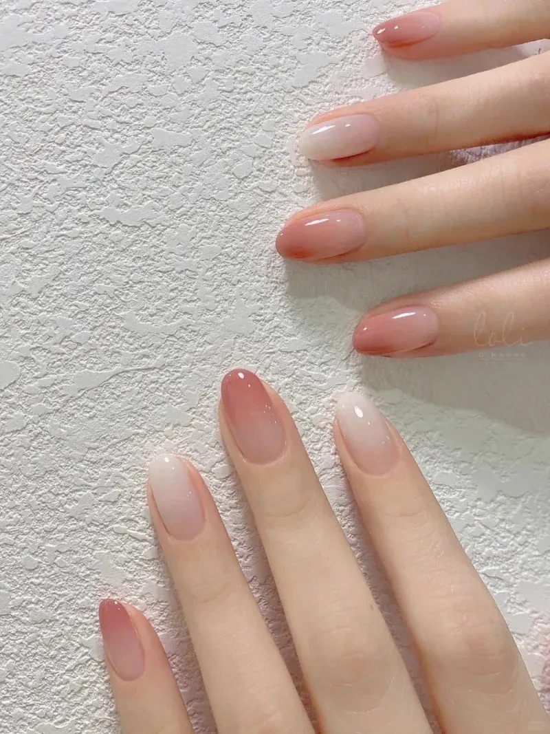 100+ ảnh nail màu hồng thạch ombre bóng đẹp chuẩn xịn mịn