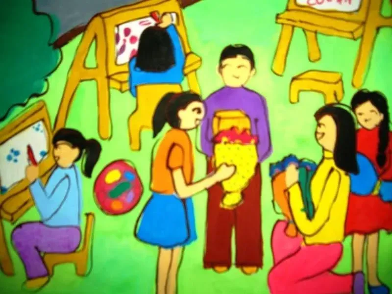 50+ ảnh tranh vẽ 20 11 tri ân thầy cô ý nghĩa · ảnh 3