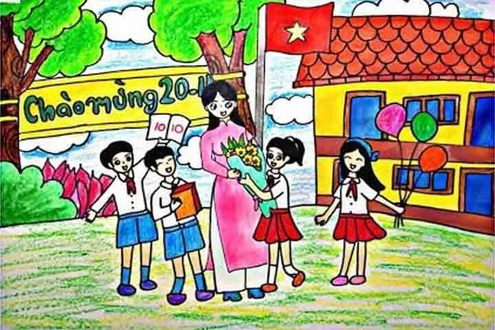 50+ ảnh tranh vẽ 20 11 tri ân thầy cô ý nghĩa